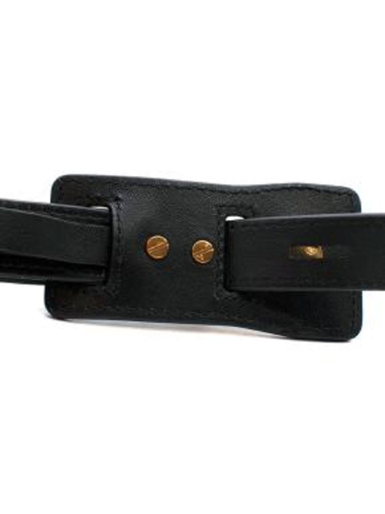 Dior Black Leather Montaigne Belt - Size 70 For Sale 3