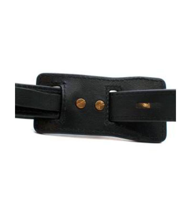 Dior Black Leather Montaigne Belt - Size 70 For Sale 2