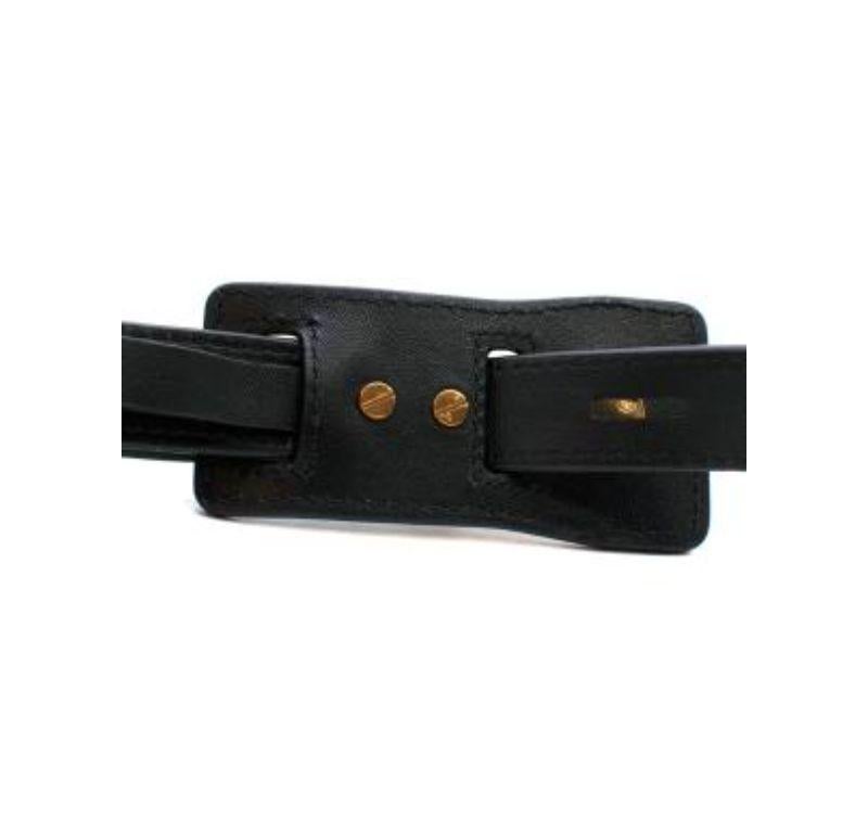 Dior Black Leather Montaigne Belt - Size 70 For Sale 1