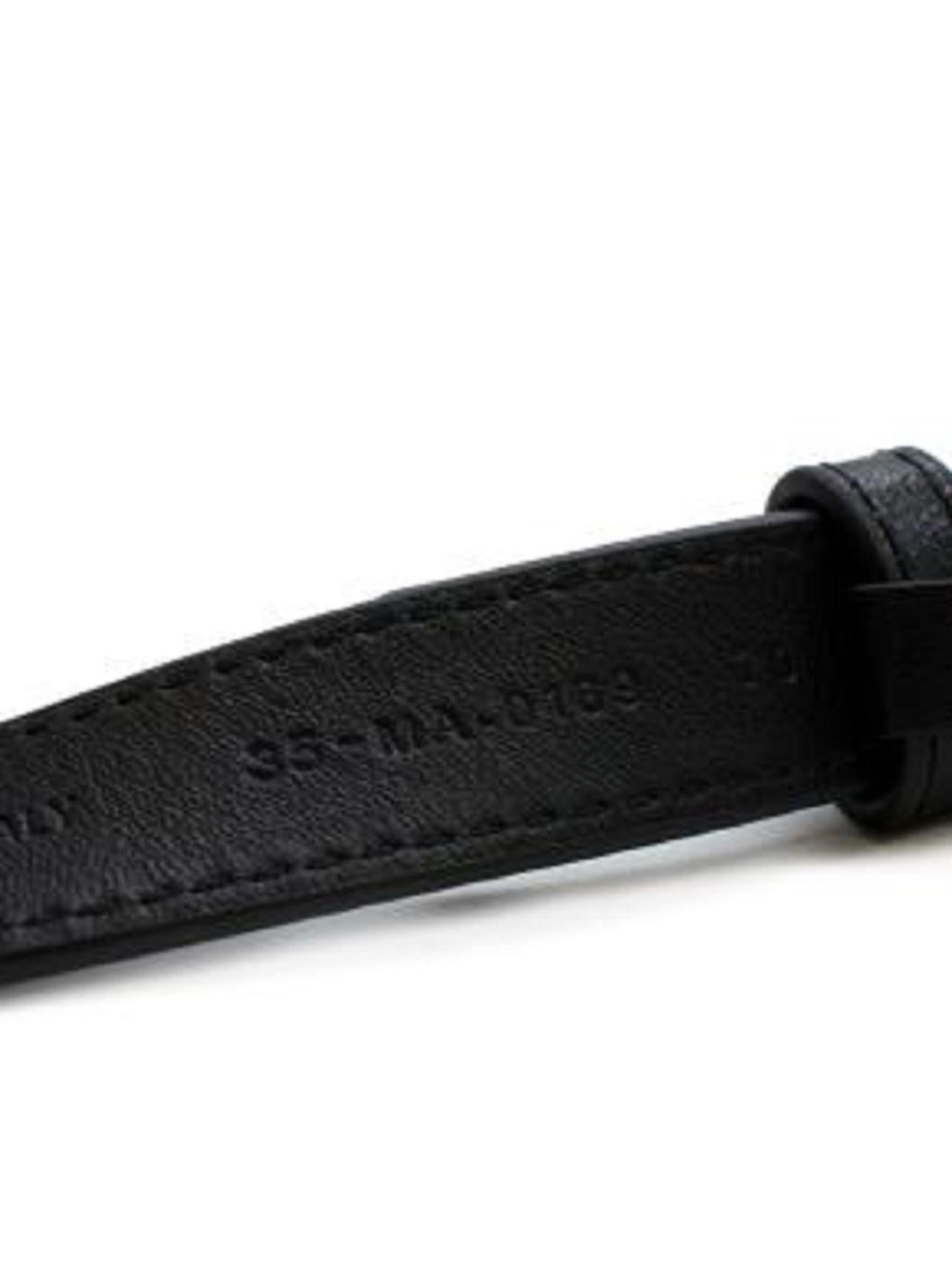 Dior Black Leather Montaigne Belt - Size 70 For Sale 4