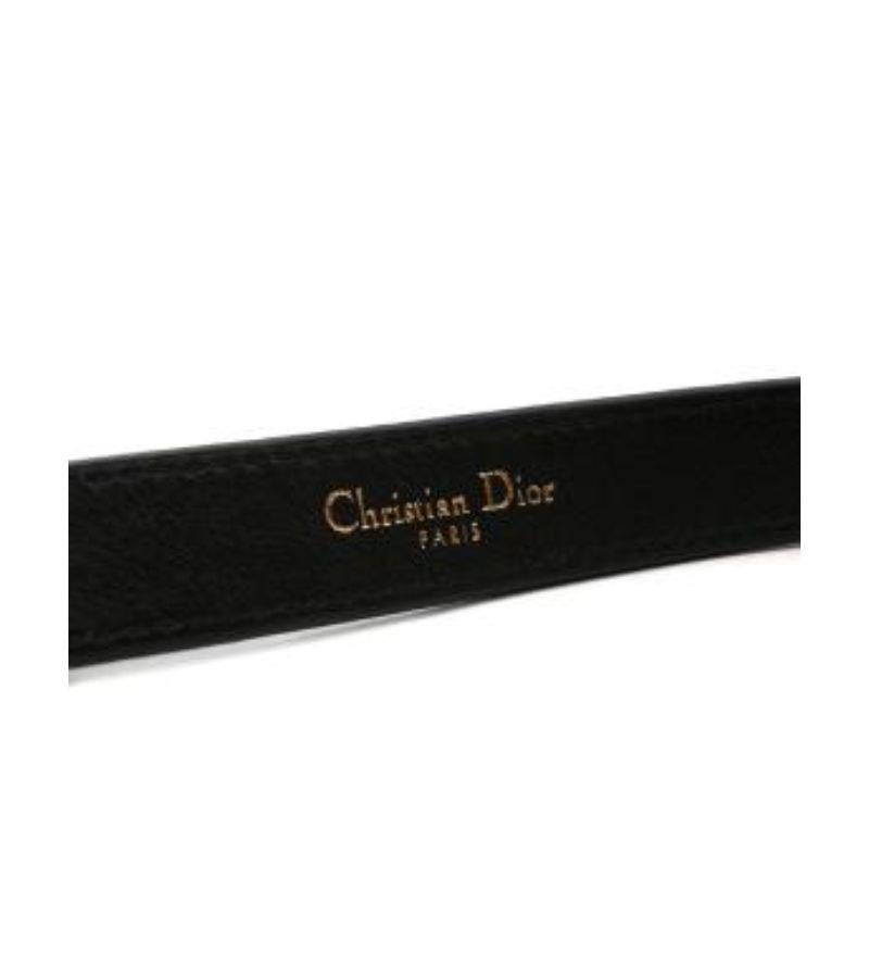 Dior Black Leather Montaigne Belt - Size 70 For Sale 4