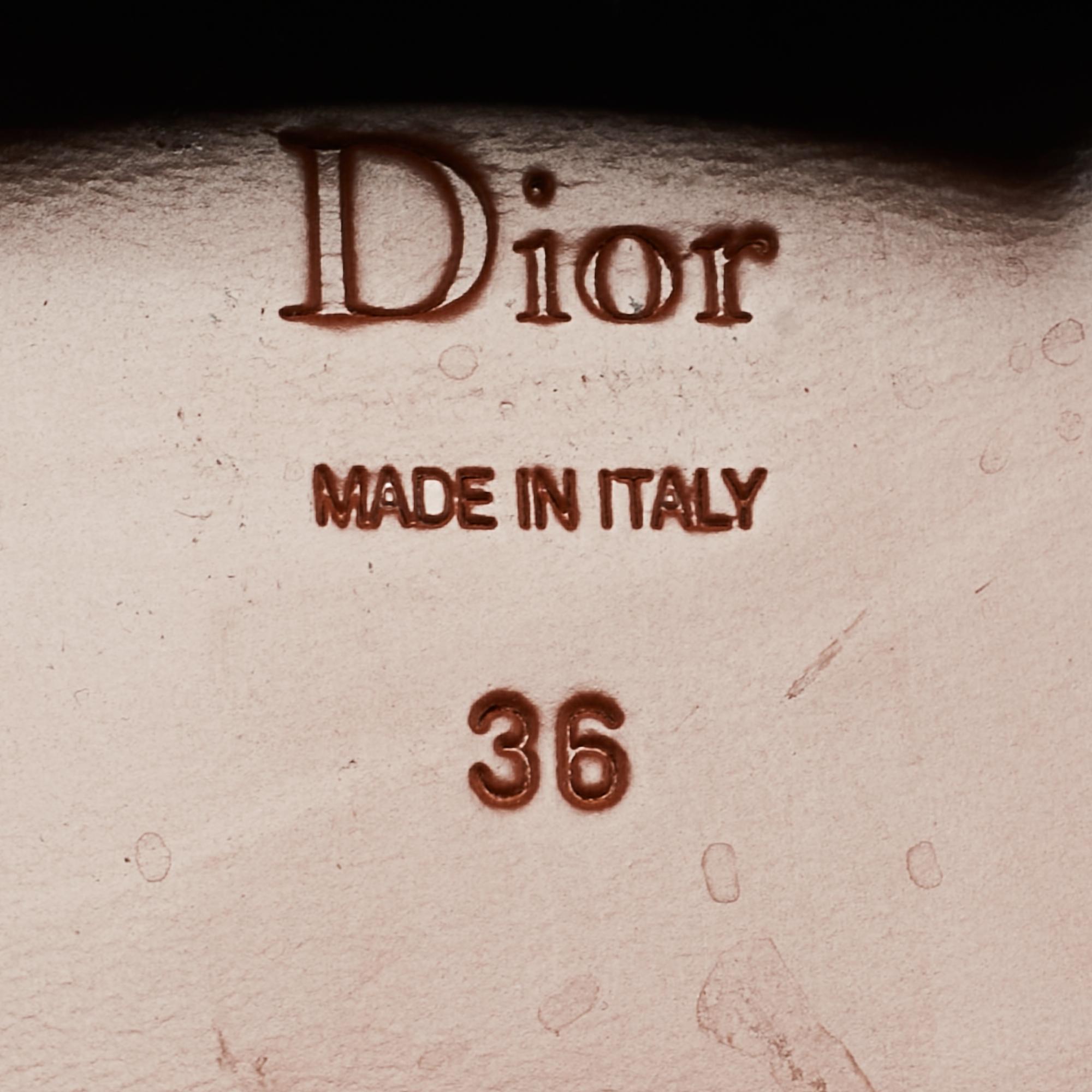 Dior Black Leather Moto Boots Size 36 en vente 3