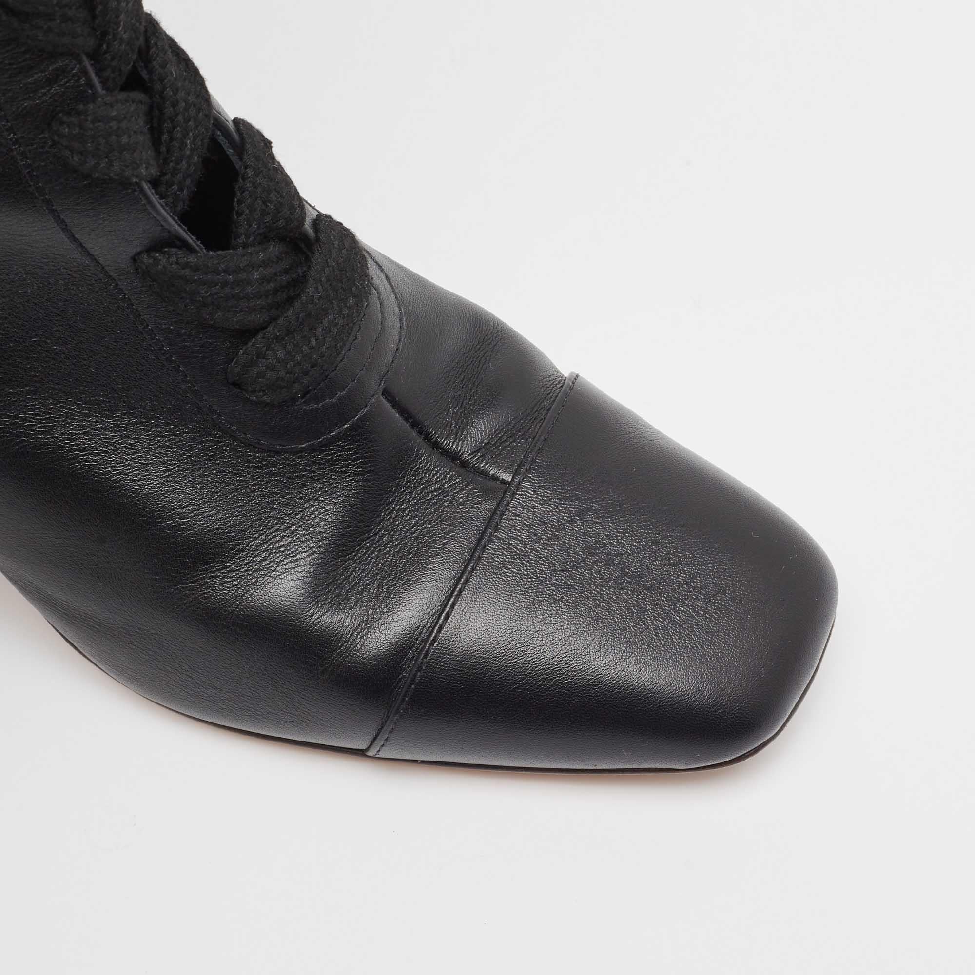 Dior Schwarze Naughtily-D Keilstiefel aus Leder Größe 39 im Angebot 1
