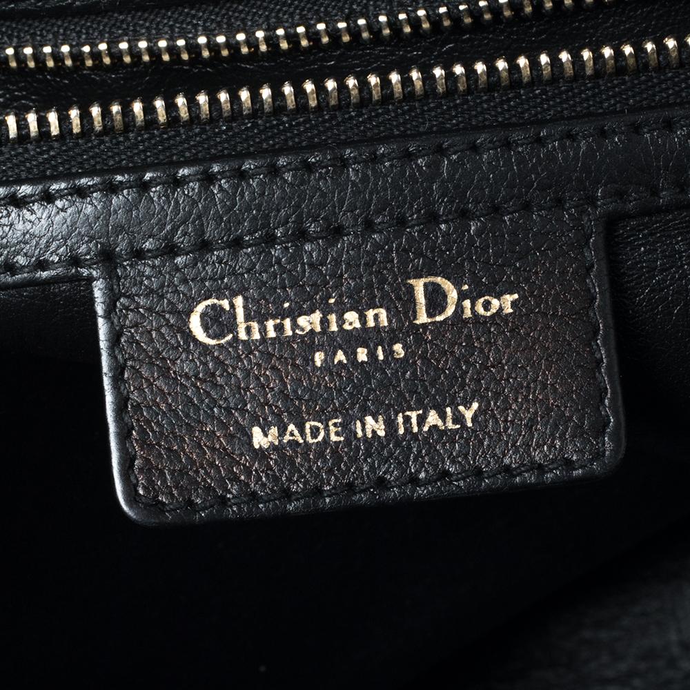 Donna Borsa Dior New Lock Top Handle in pelle nera