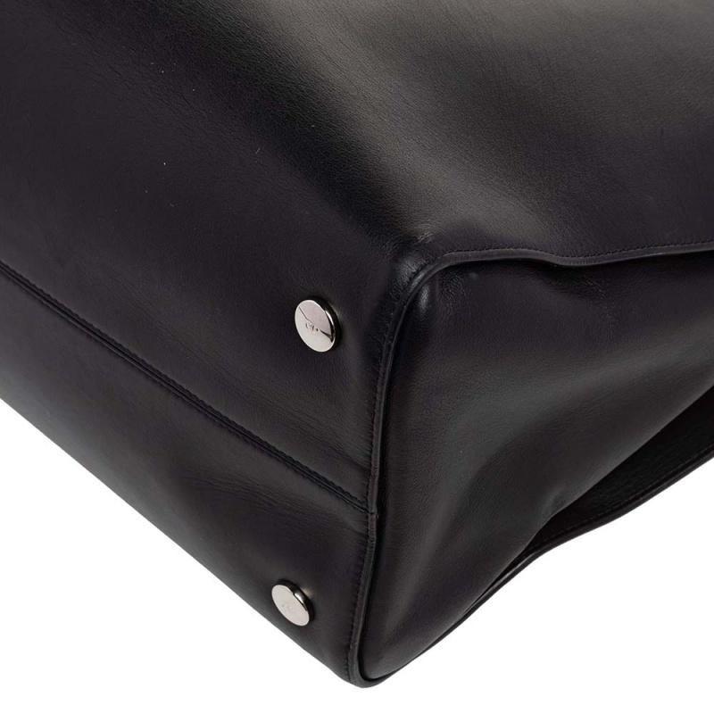Dior Black Leather Open Bar Tote 6