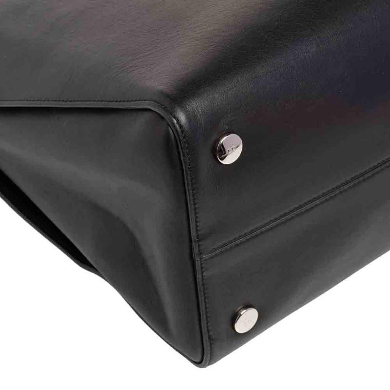 Dior Black Leather Open Bar Tote 8