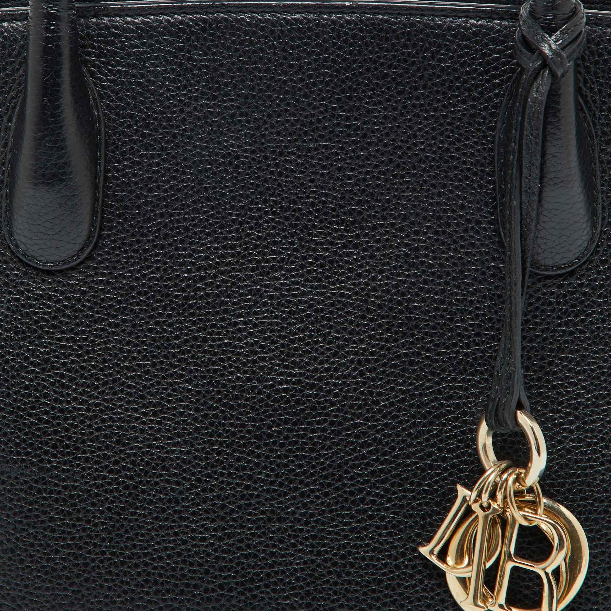 Dior Black Leather Open Bar Tote 3