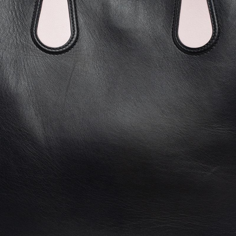 Dior Black Leather Open Bar Tote 3