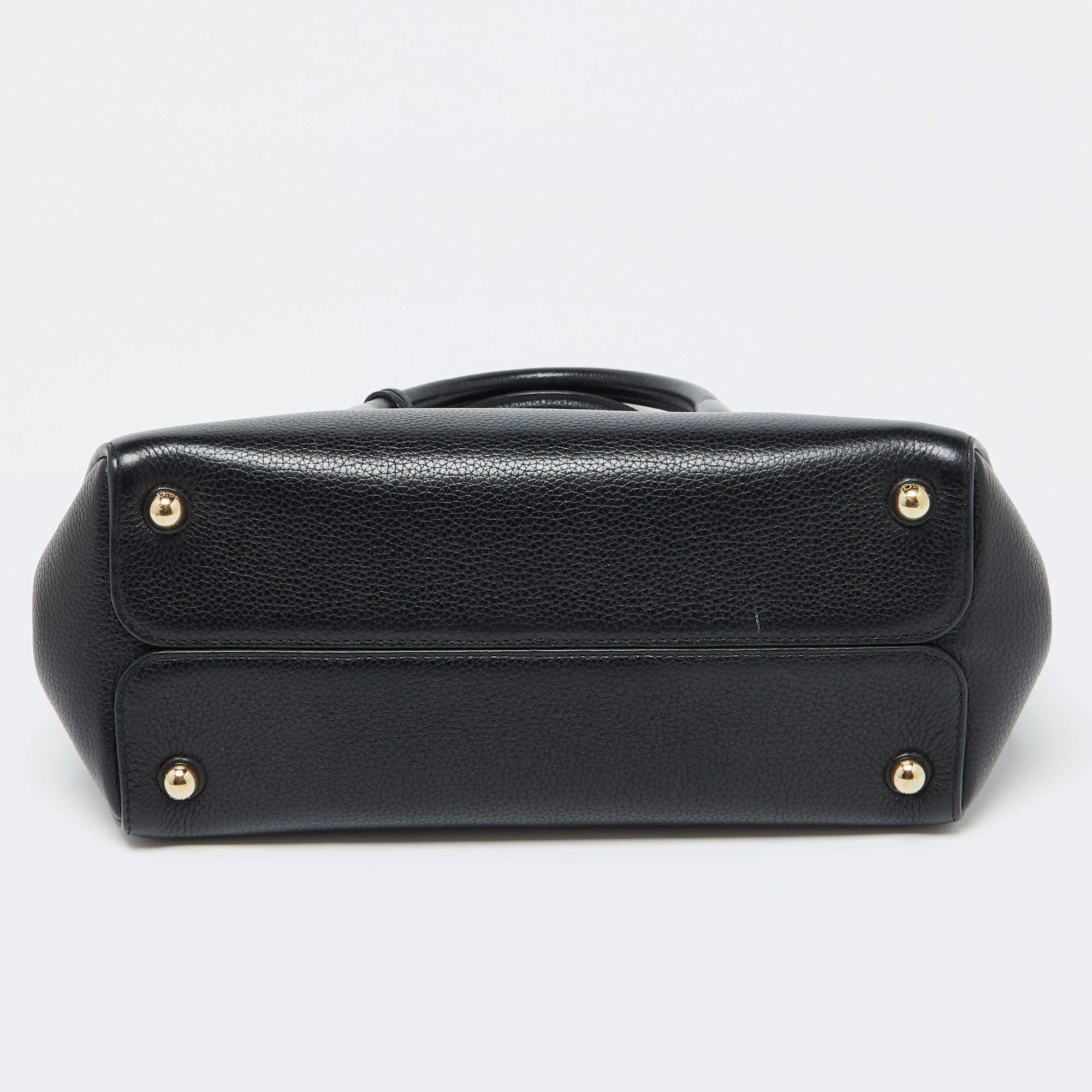 Dior Black Leather Open Bar Tote 4