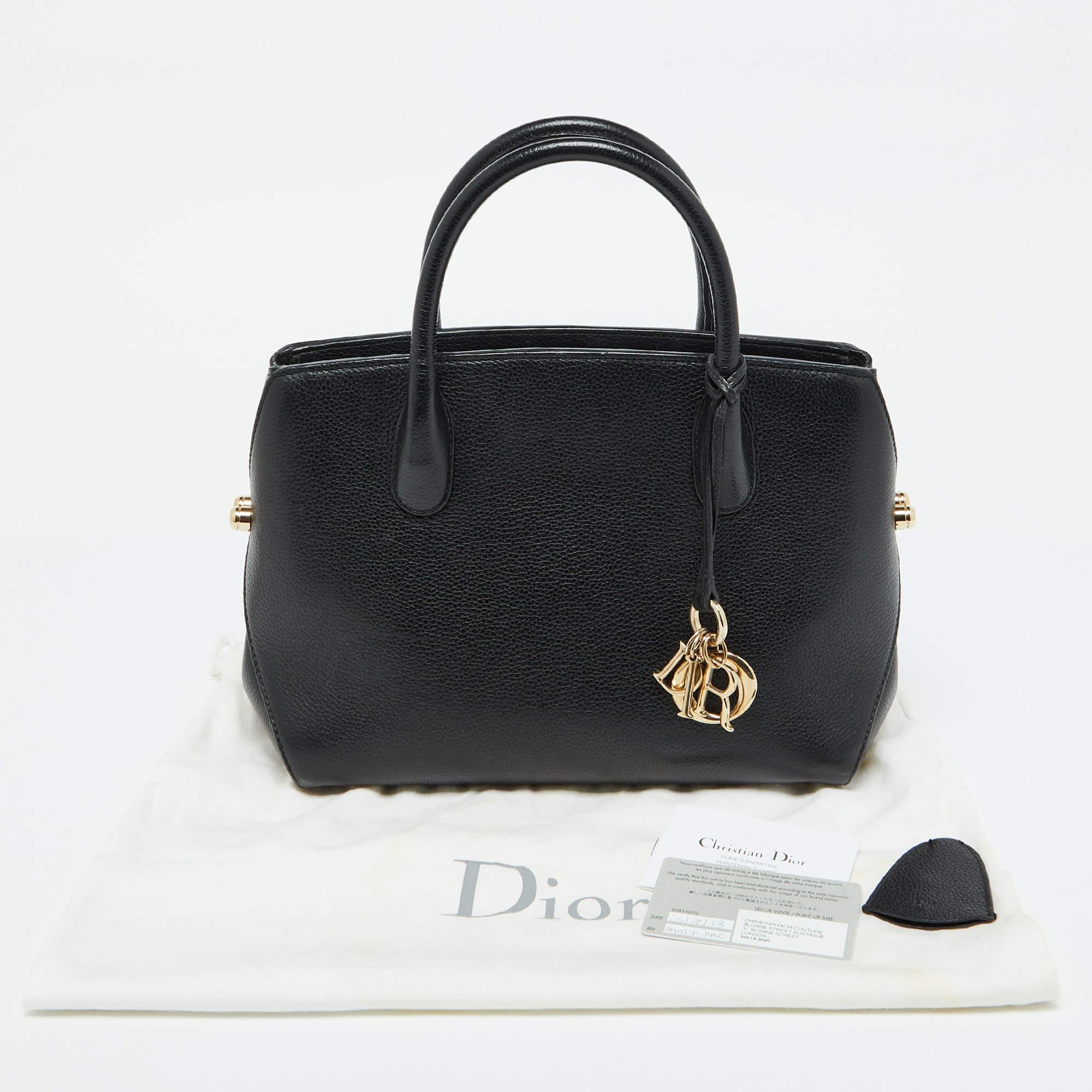 Dior Black Leather Open Bar Tote 5
