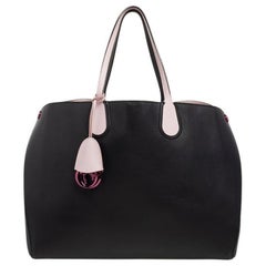 Dior Black Leather Open Bar Tote