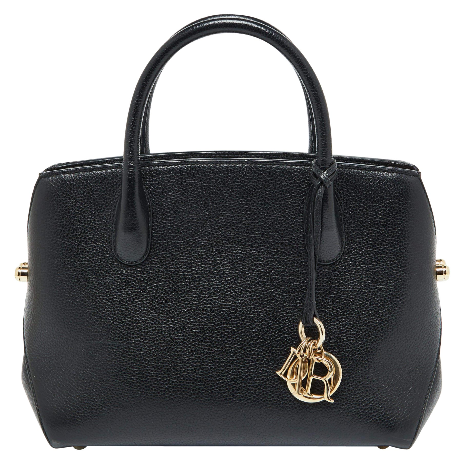 Dior Black Leather Open Bar Tote