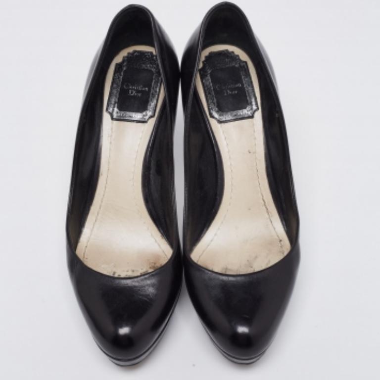 Dior Schwarze Plateau-Pumps aus Leder Größe 36 im Zustand „Relativ gut“ im Angebot in Dubai, Al Qouz 2