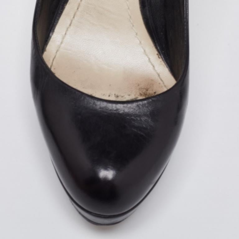 Dior Schwarze Plateau-Pumps aus Leder Größe 36 im Angebot 1
