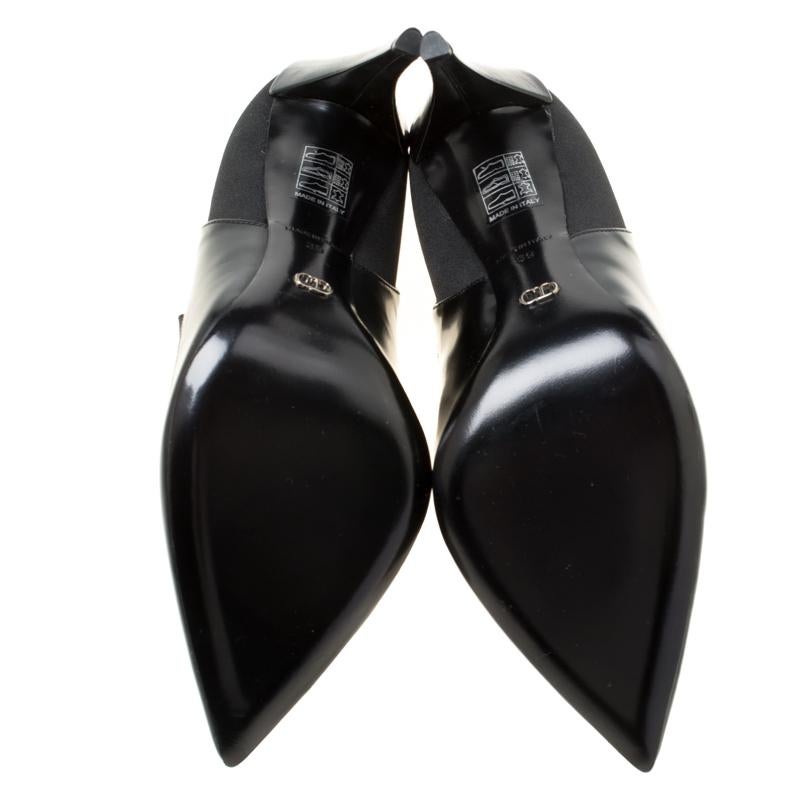 Dior Black Leather Pointed Toe Booties Size 39 3