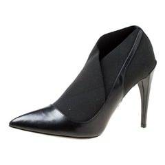 Dior Black Leather Pointed Toe Booties Size 39