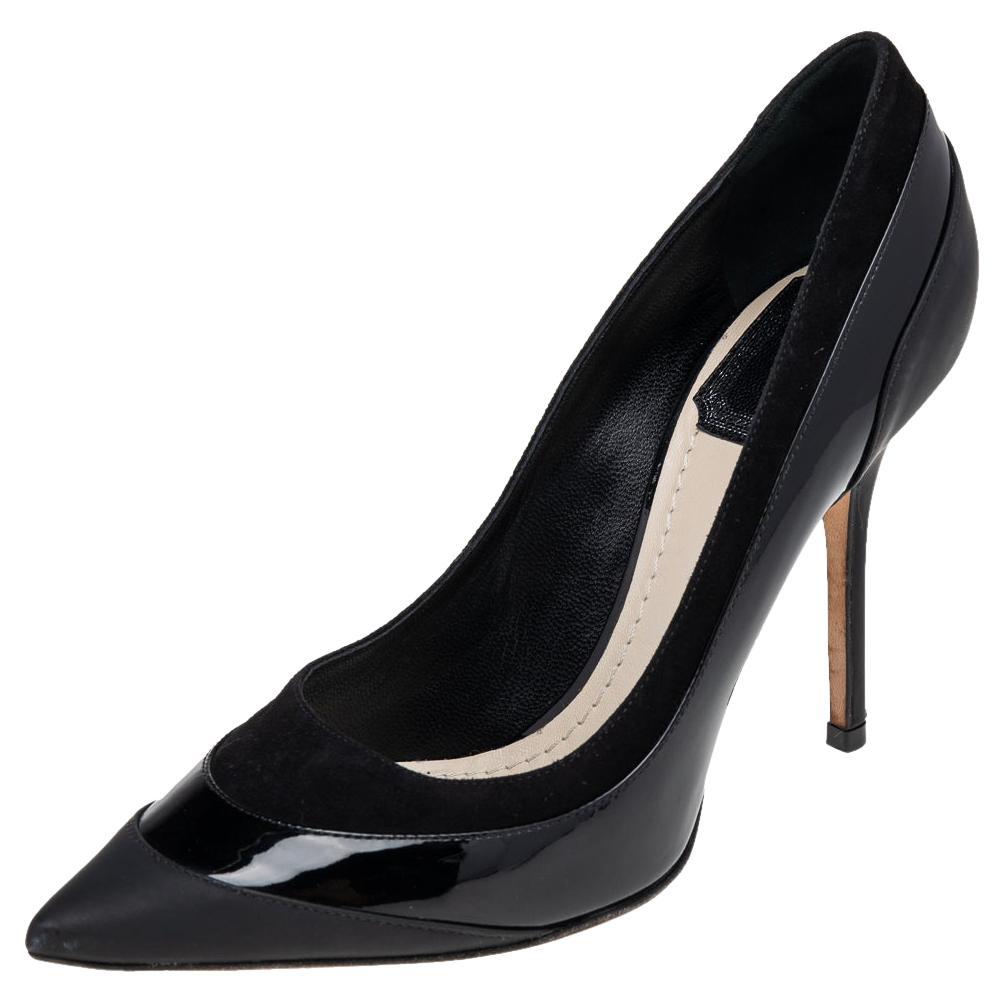 Dior Black Leather Pointed Toe Pumps Size 36
