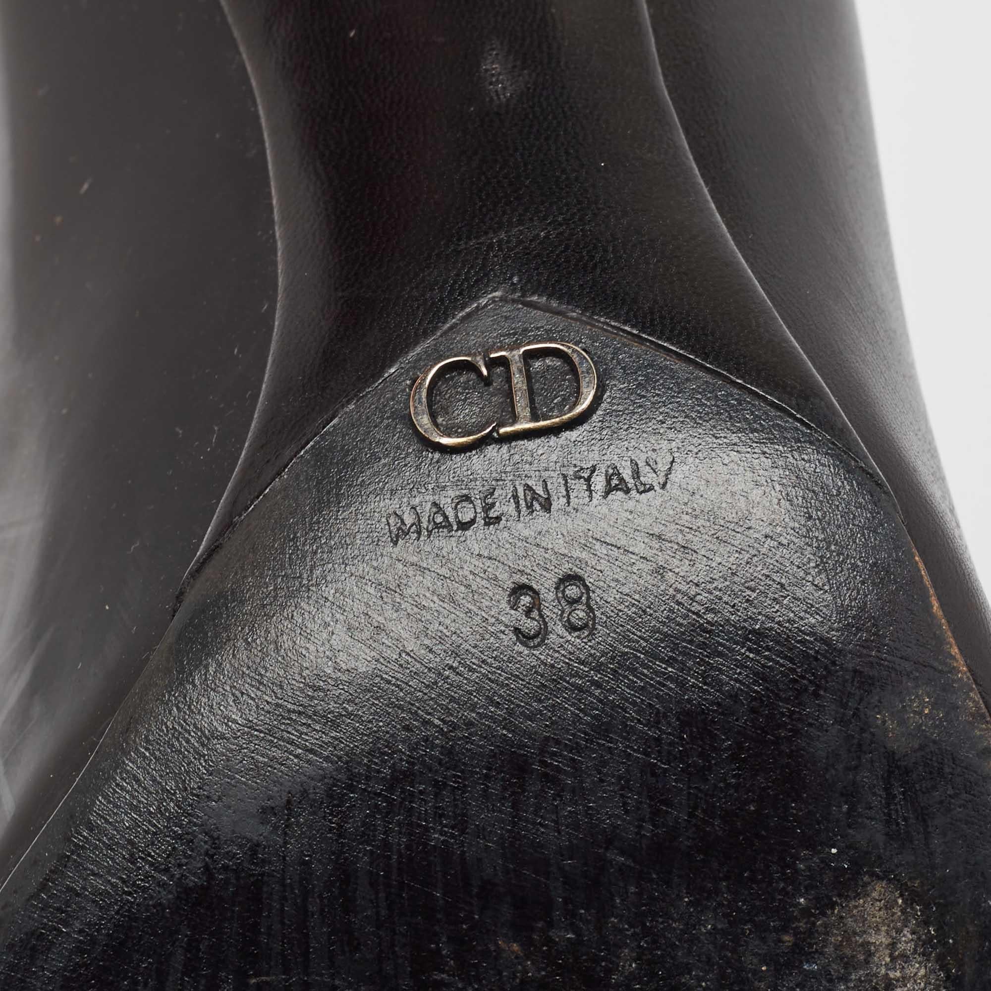 Dior Black Leather Pointed Toe Pumps Size 38 4