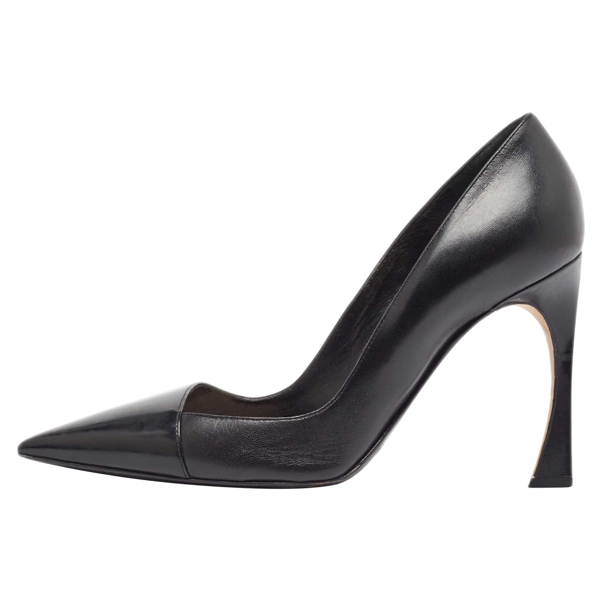 Dior Black Leather Pointed Toe Pumps Size 38