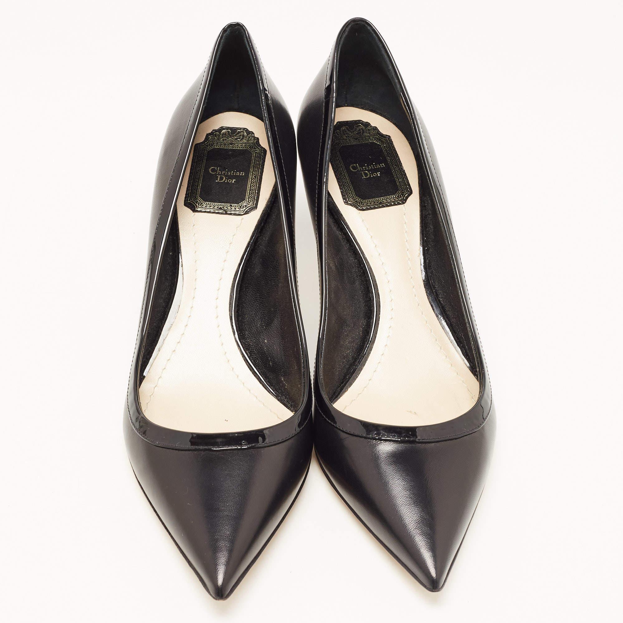 Women's Dior Black Leather Pointed Toe Pumps Size 40