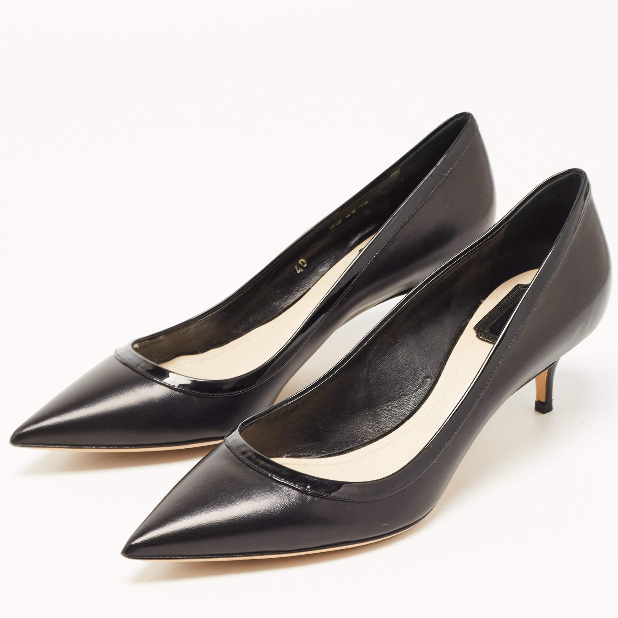 Dior Black Leather Pointed Toe Pumps Size 40 4