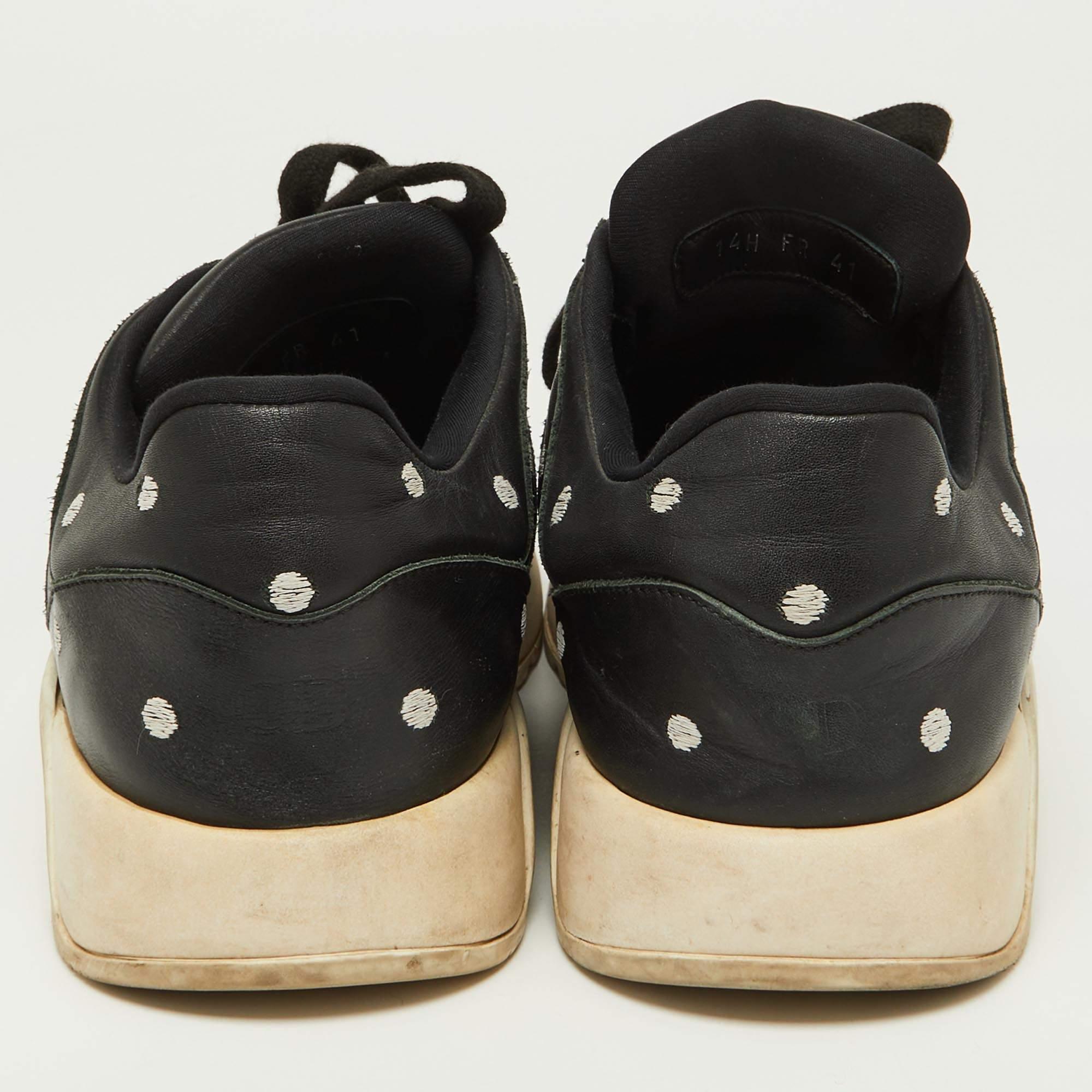 Donna Dior - Scarpe da ginnastica basse in pelle nera con Dot Dot Dot Taglia 41 in vendita