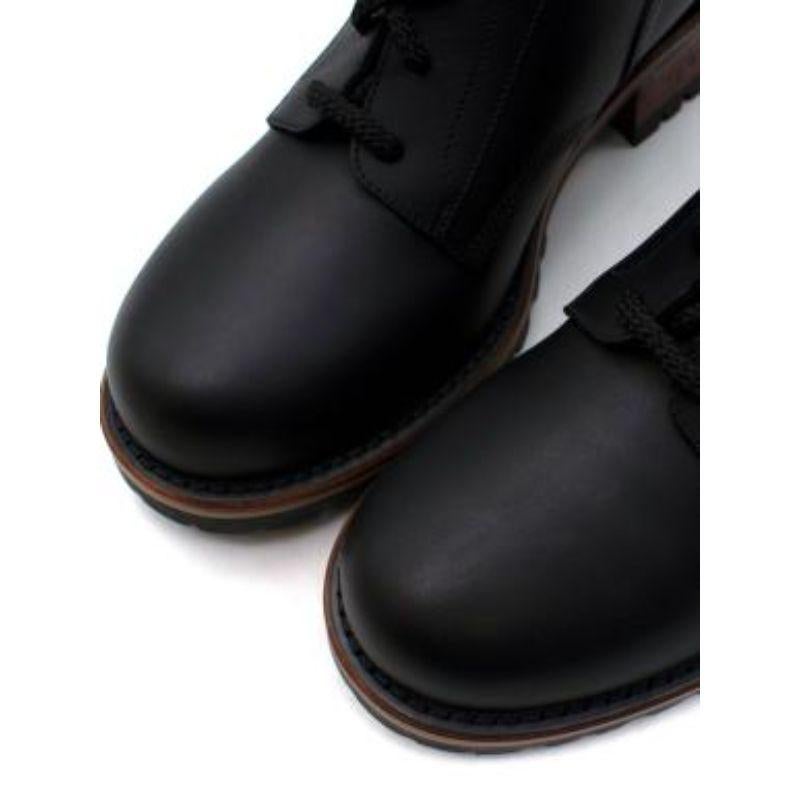 Dior Black Leather Quest Lace-Up Boots For Sale 1