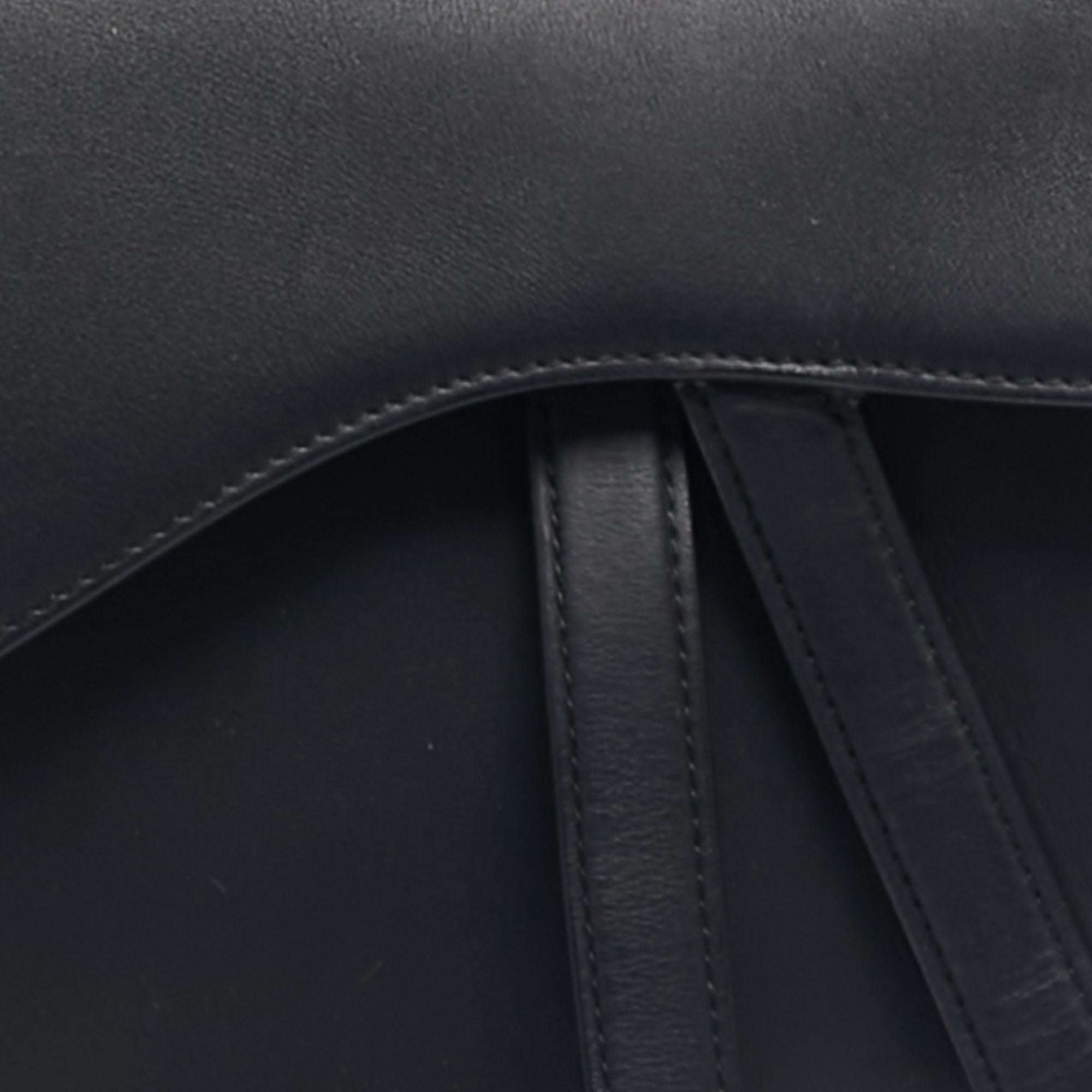 Dior Black Leather Saddle Bag 7