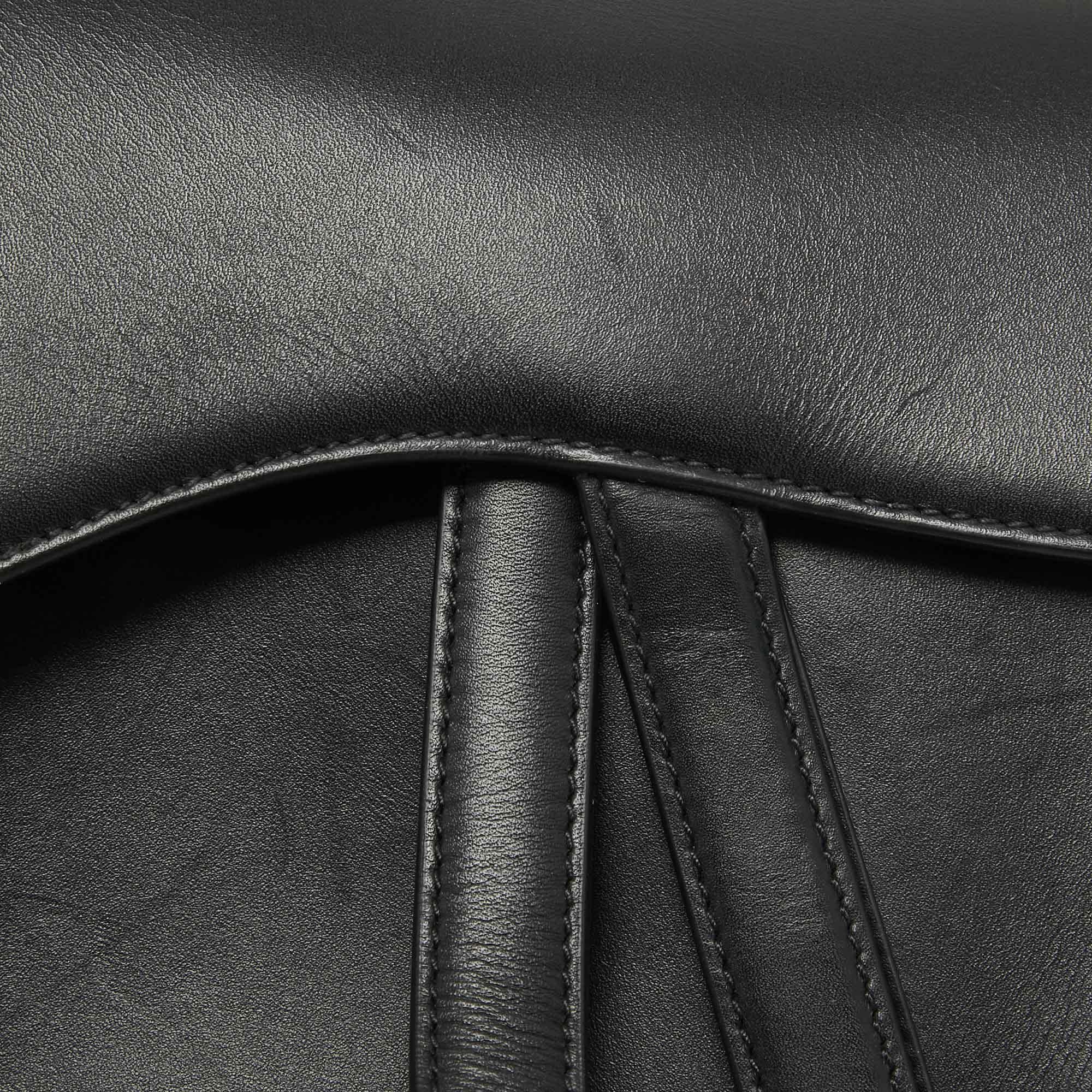 Dior Black Leather Saddle Bag 8