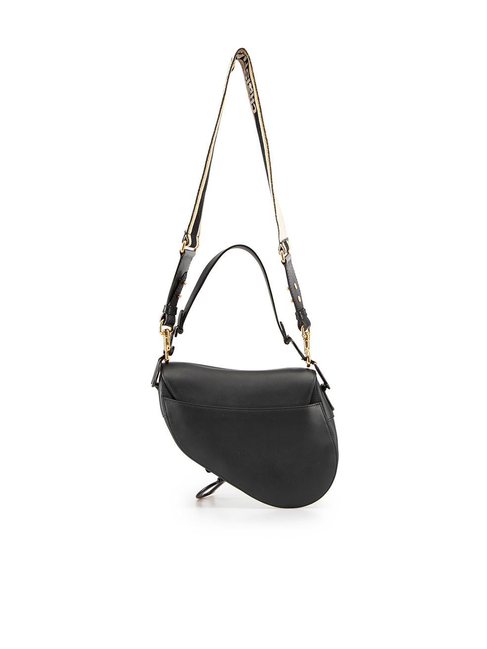 Dior Black Leather Saddle Bag In Good Condition For Sale In London, GB