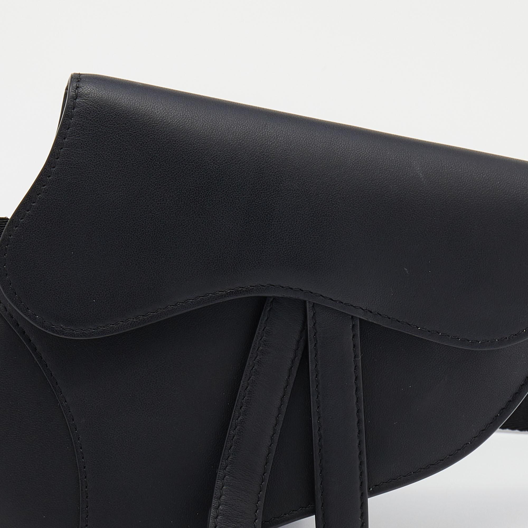 Dior Black Leather Saddle Belt Bag 6
