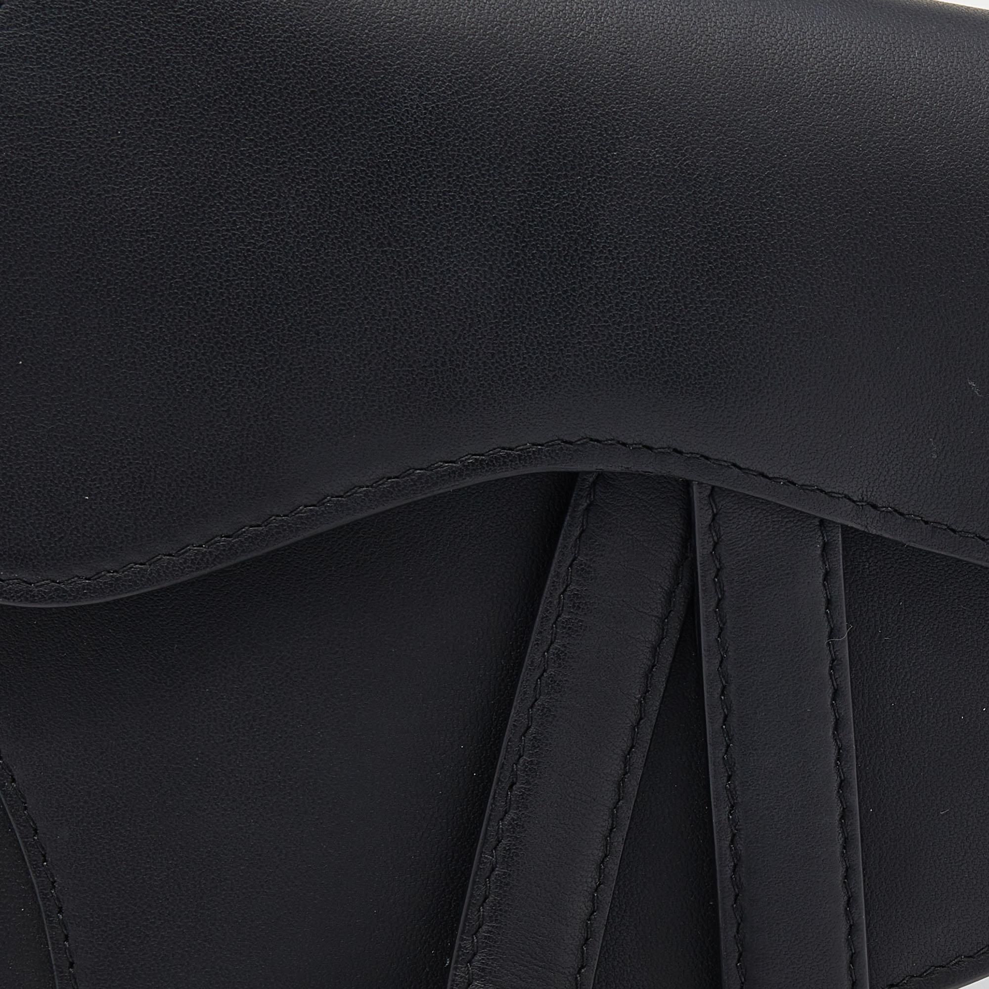 Dior Black Leather Saddle Belt Bag 7