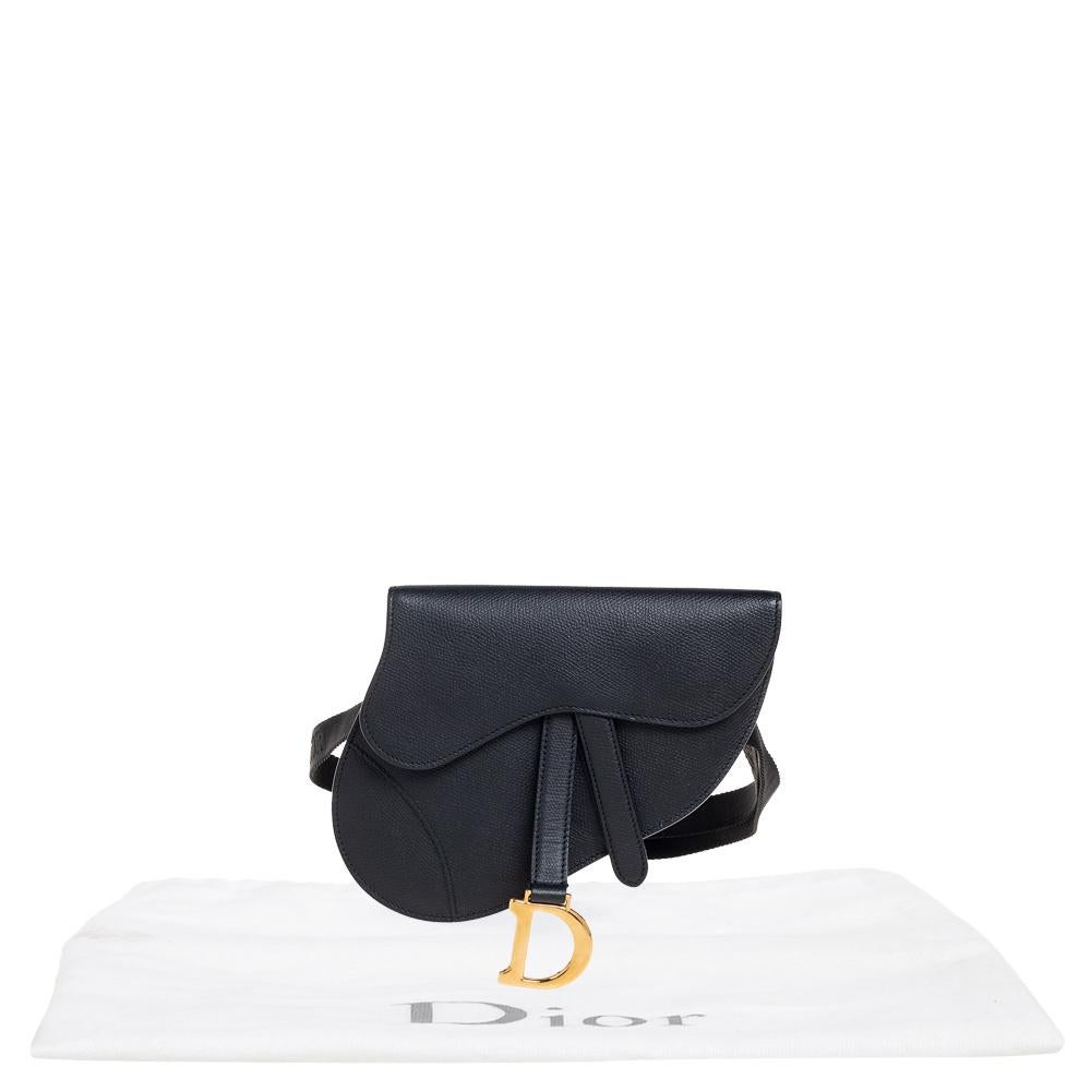 Dior Black Leather Saddle Belt Bag 5