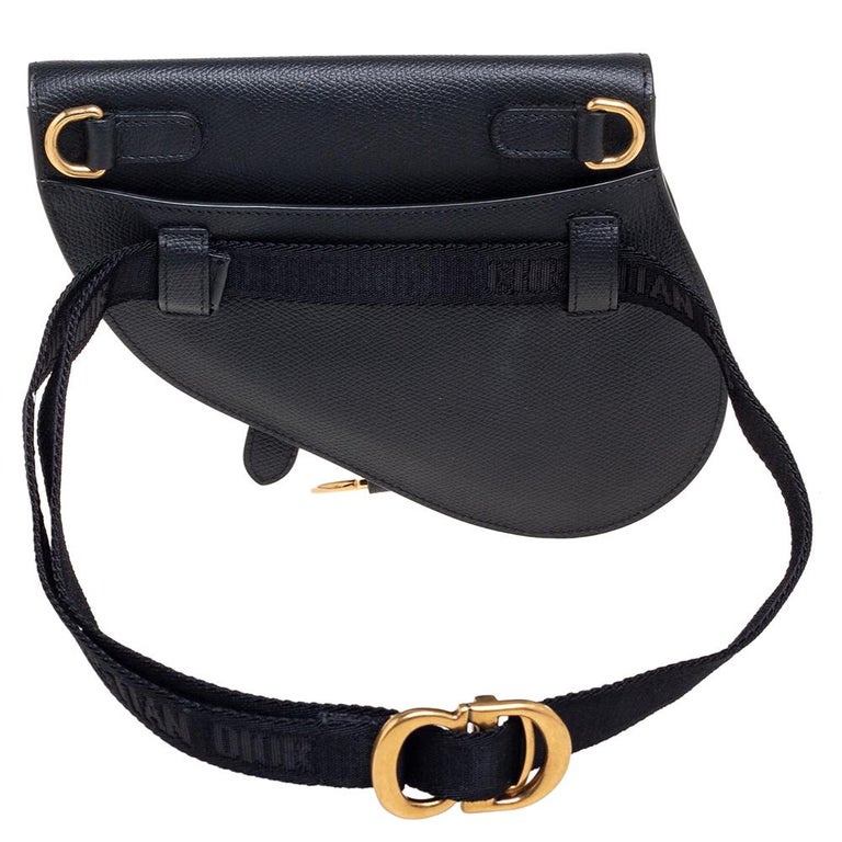 Dior Black Leather Saddle Belt Bag at 1stDibs