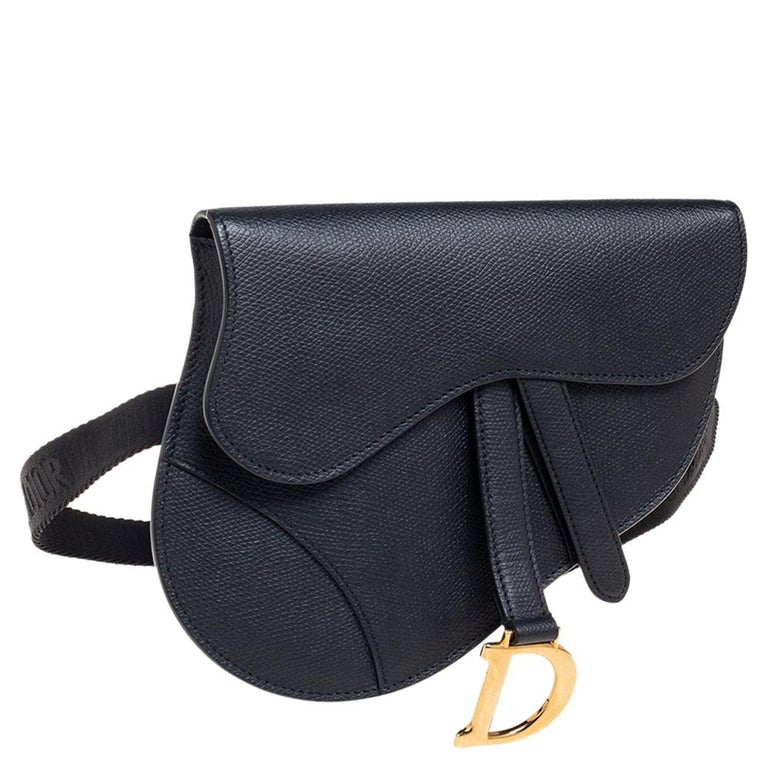 Dior Black Leather Saddle Belt Bag at 1stDibs
