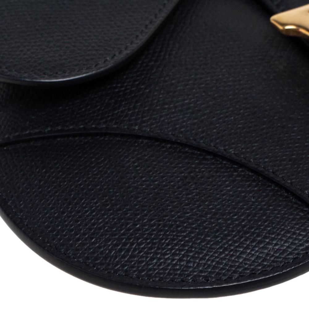 Dior Black Leather Saddle Belt Bag In Excellent Condition In Dubai, Al Qouz 2