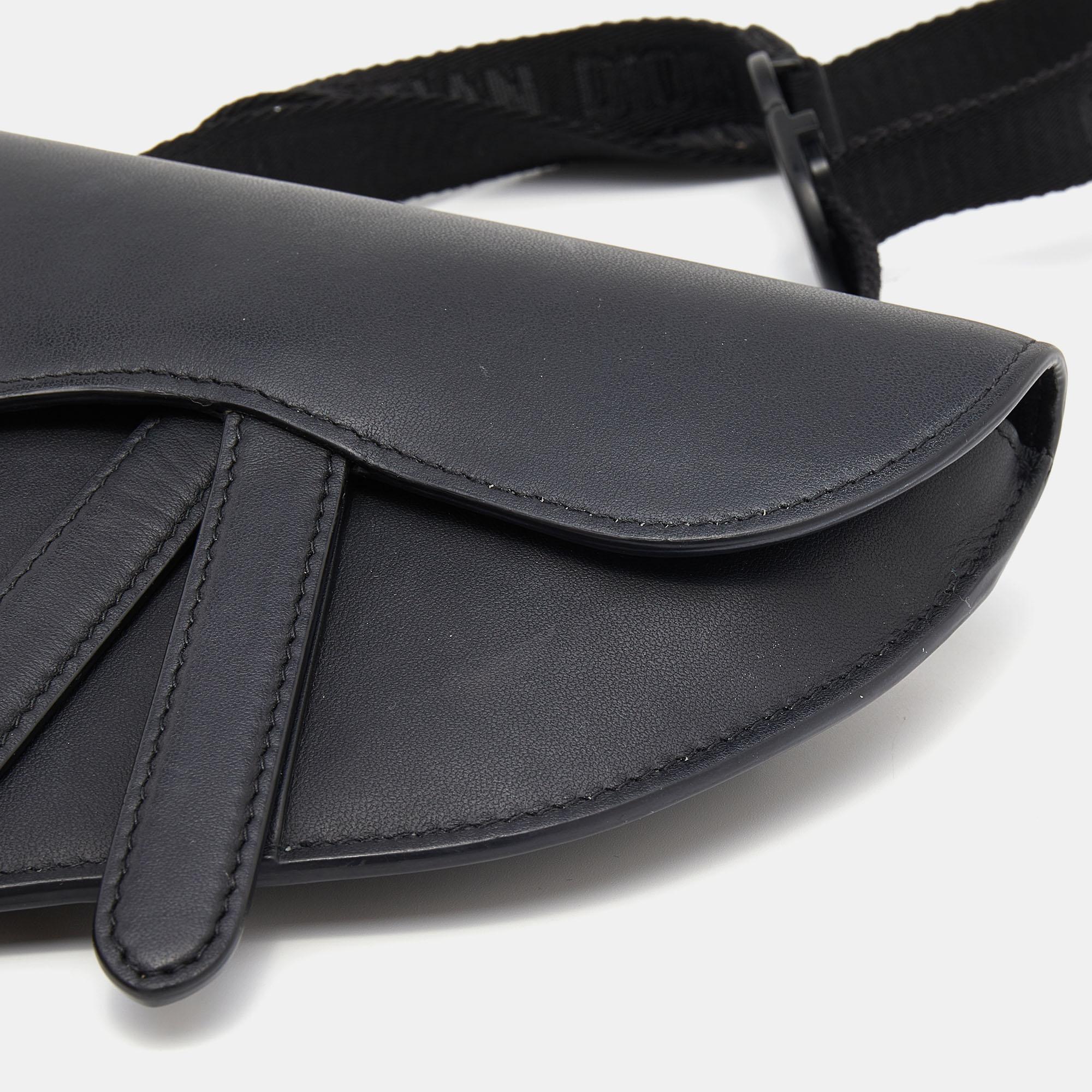 Dior Black Leather Saddle Belt Bag 4