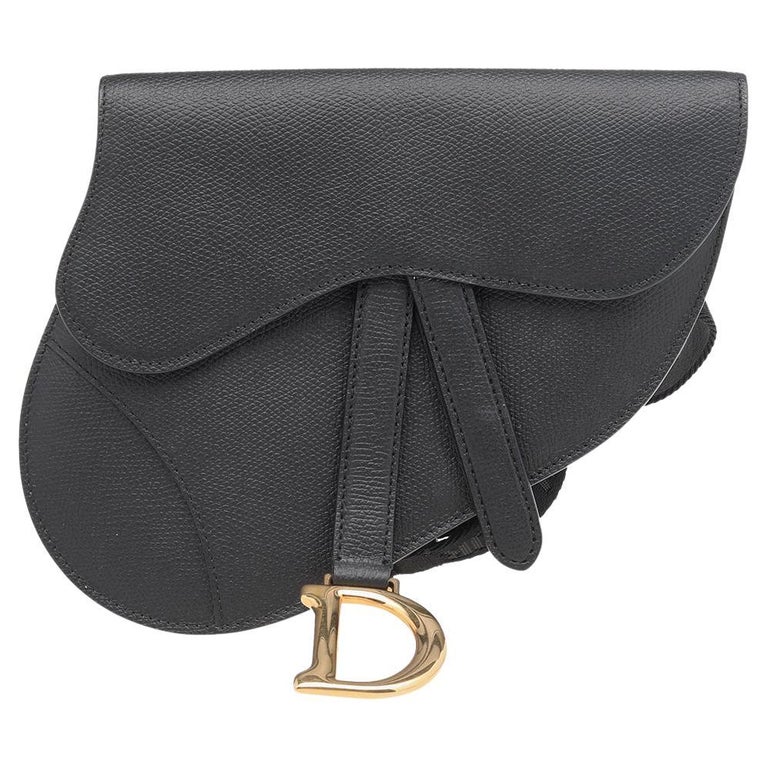 Dior Black Leather Saddle Belt Bag at 1stDibs