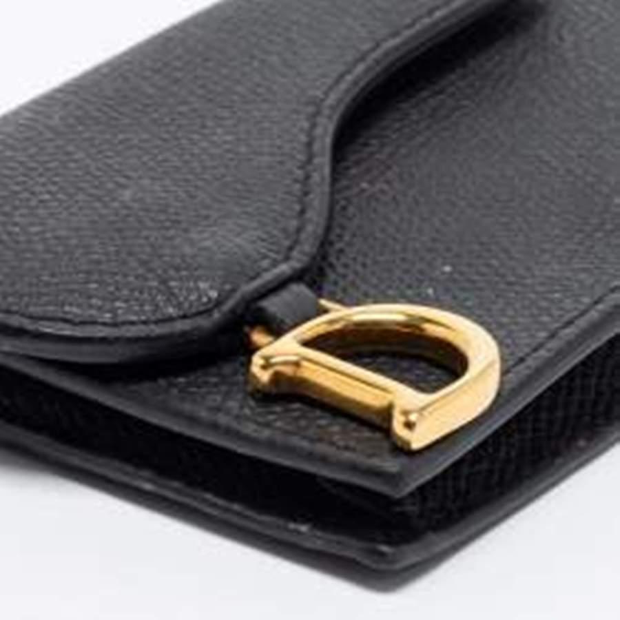 Dior Black Leather Saddle Card Holder 6