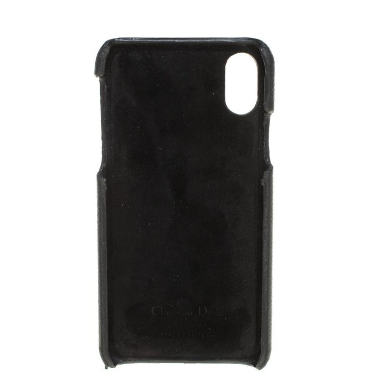Dior Black Leather Saddle iPhone X Case For Sale at 1stDibs