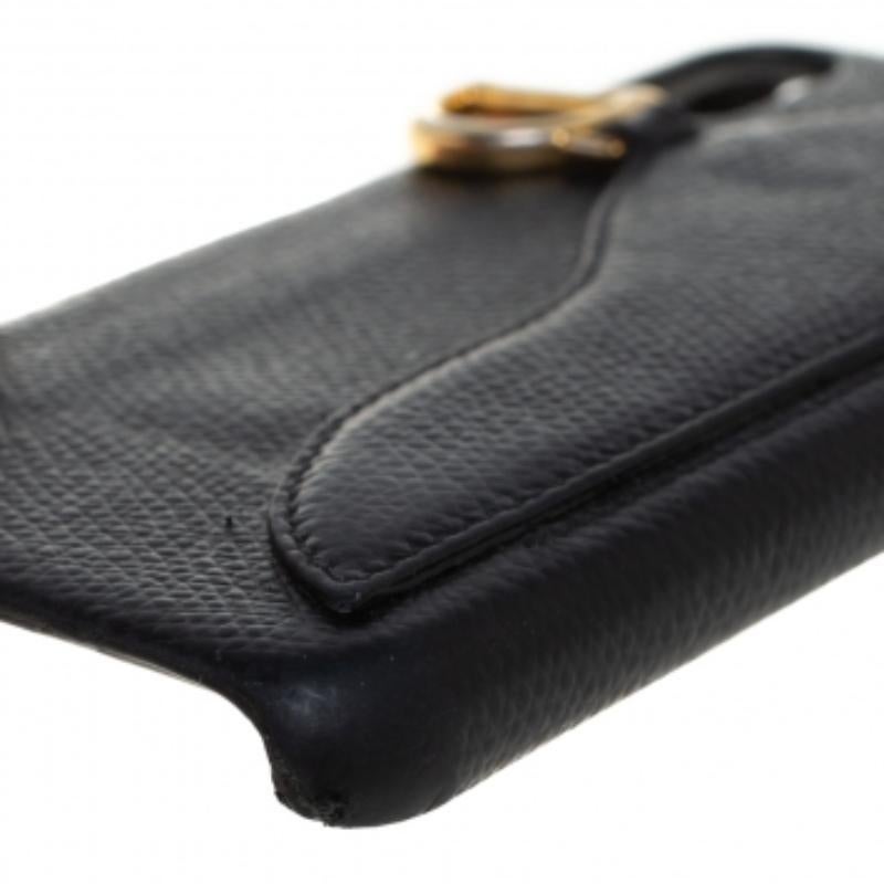 Nero Custodia per iPhone X Dior in pelle nera Saddle in vendita