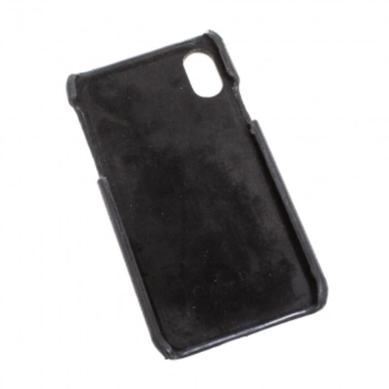 Custodia per iPhone X Dior in pelle nera Saddle in vendita 3