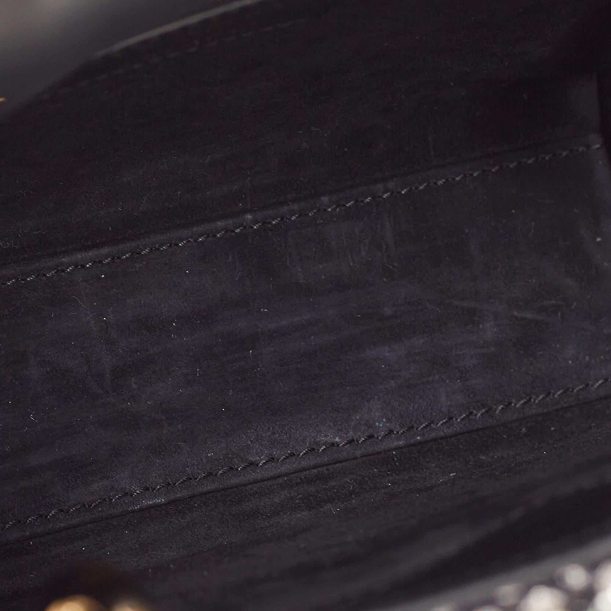 Dior Black Leather Sequins and Crystal Embellished Small Lady Dior Tote 2