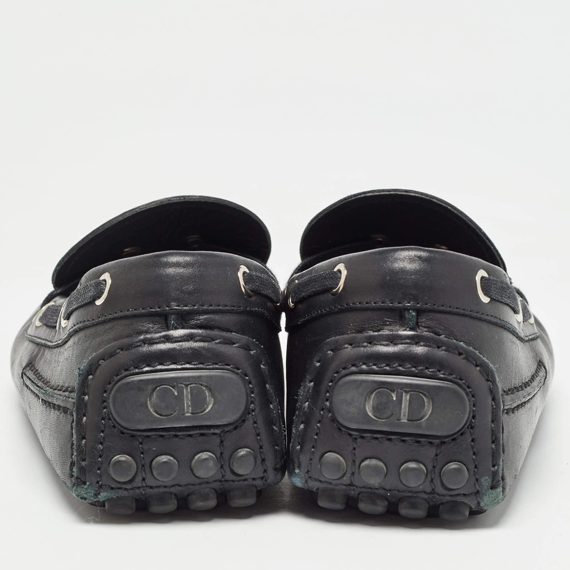 Dior Black Leather Slip On Loafers Size 41 1