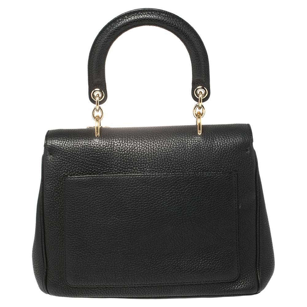 Dior Black Leather Small Be Dior Flap Top Handle Bag at 1stDibs | be ...