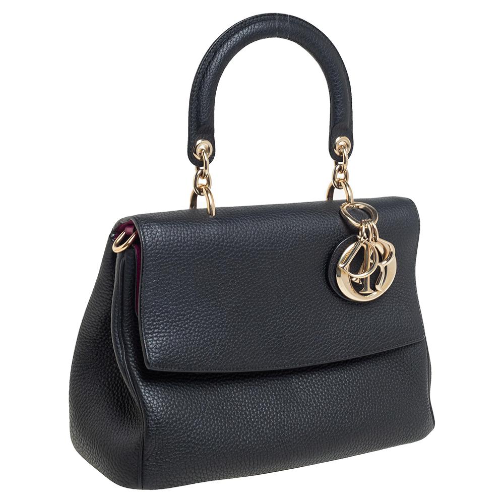 Dior Black Leather Small Be Dior Shoulder Bag In Good Condition In Dubai, Al Qouz 2