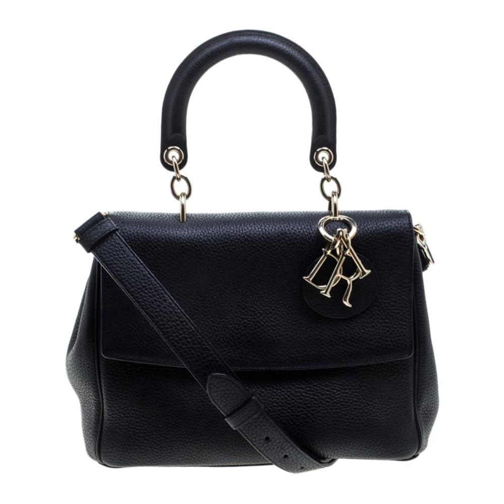 Dior Black Leather Small Be Dior Shoulder Bag For Sale at 1stDibs