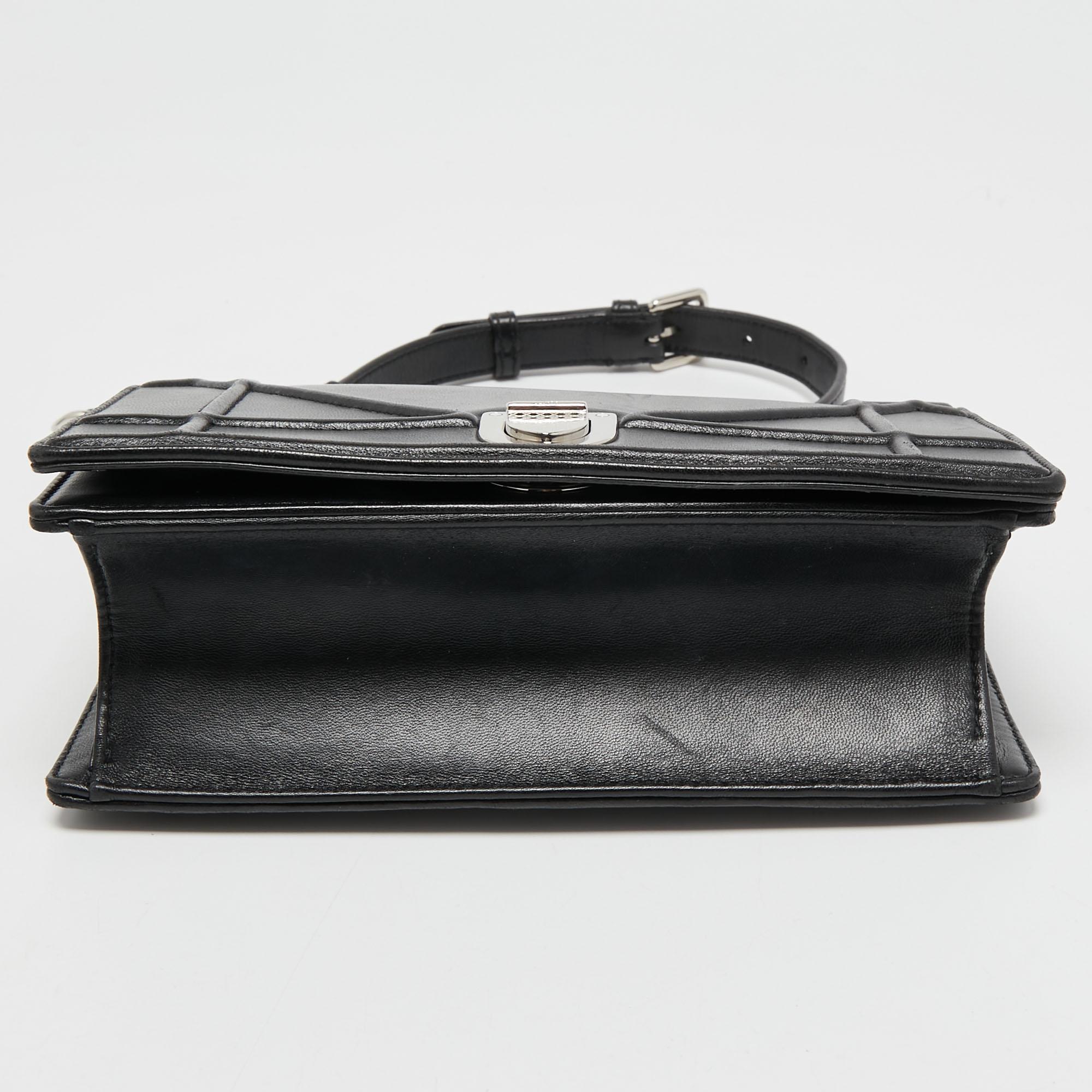 Dior Black Leather Small Diorama Shoulder Bag 6