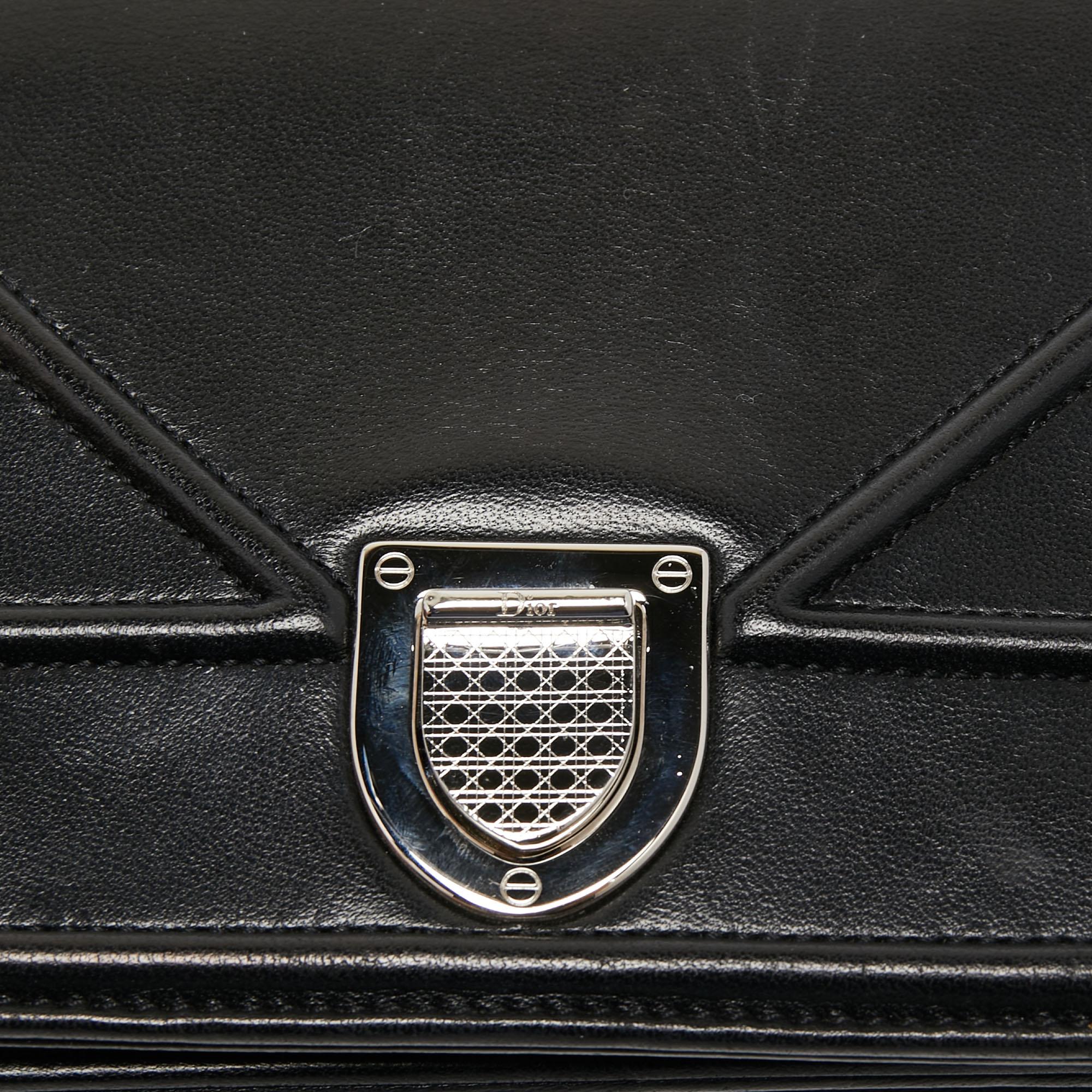 Dior Black Leather Small Diorama Shoulder Bag 7