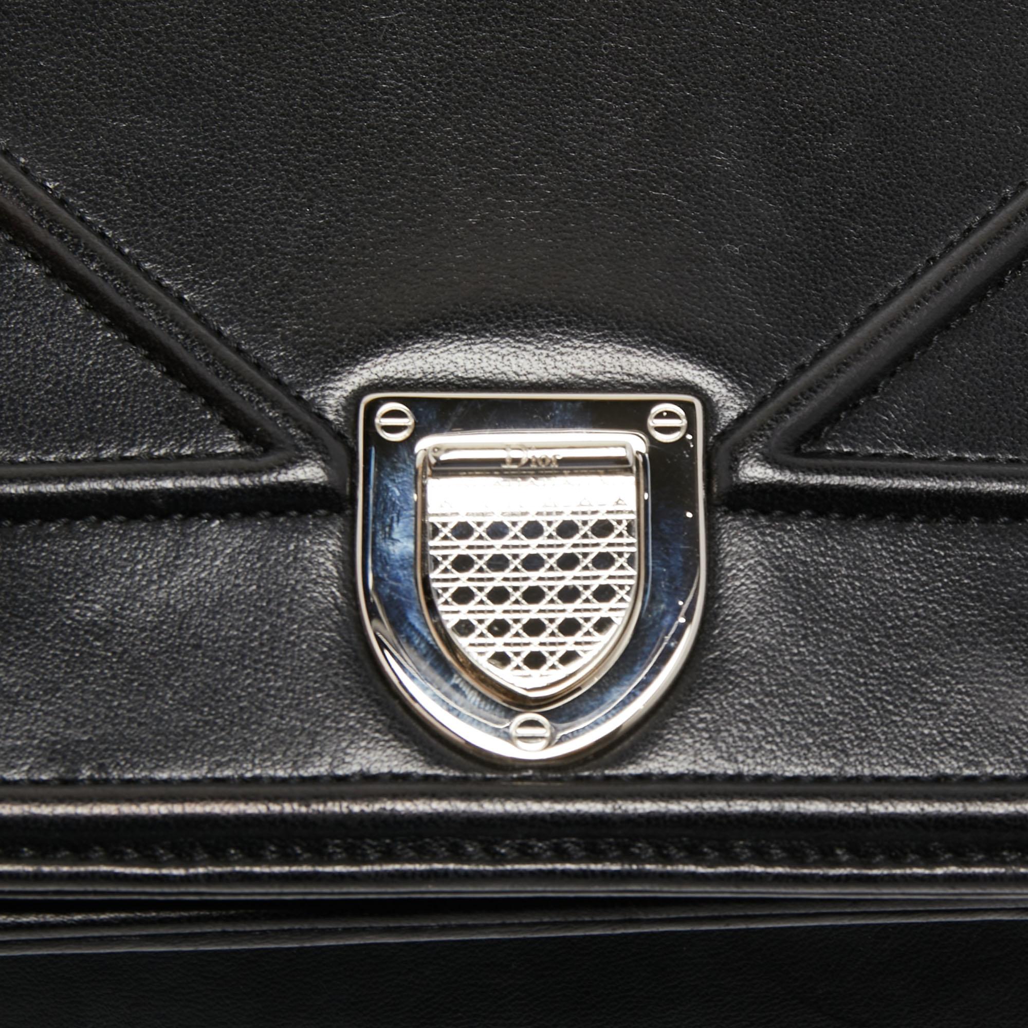Dior Black Leather Small Diorama Shoulder Bag 8